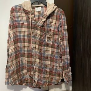 Women’s L American Eagle Hooded Flannel